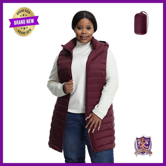 Plus Size Puffer Vest 1X-6X Lightweight Packable Quilted Warm